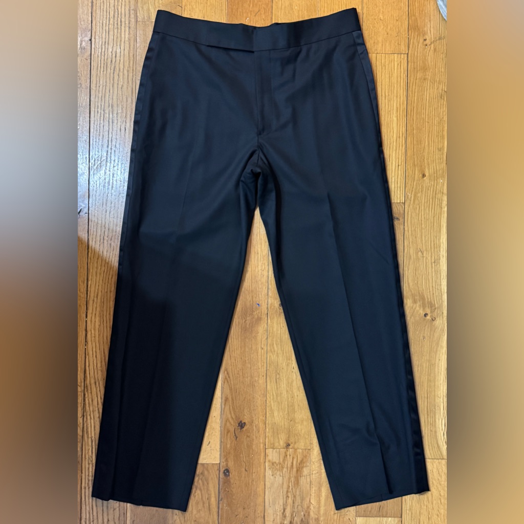 Giorgio Armani Collezioni Tuxedo Pants Black Satin Accents Italy 44 / 38 Us $895